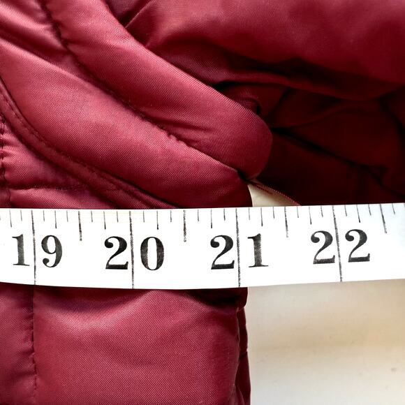 VTG 80s Deep North Puffer Jacket Mens sz S Burgundy Maroon Winter Quilted - Picture 4 of 7